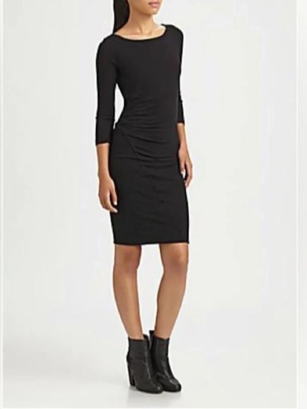 NWOT James Perse Ruched Side 3/4 Sleeve Dress
